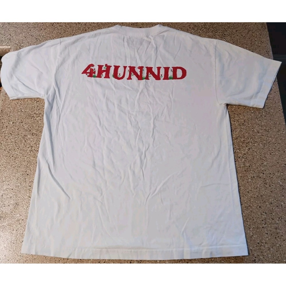 4 Hunnid Roses Limited Edition Double Sided Graphic T Shirt Men's Large White